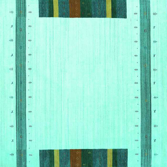Square Solid Turquoise Modern Rug, con1901turq