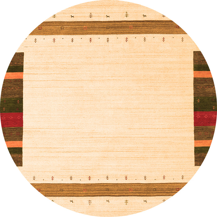 Square Solid Orange Modern Rug, con1901org
