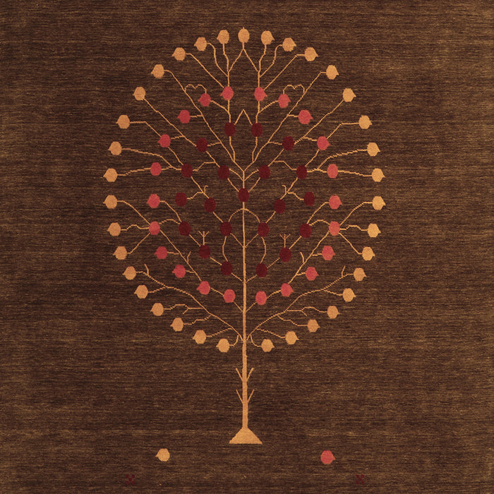 Machine Washable Abstract Brown Contemporary Rug, wshcon1902brn