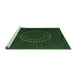 Sideview of Machine Washable Abstract Emerald Green Contemporary Area Rugs, wshcon1902emgrn