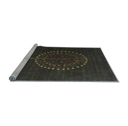 Sideview of Machine Washable Abstract Light Blue Contemporary Rug, wshcon1902lblu