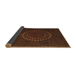 Sideview of Abstract Brown Contemporary Rug, con1902brn