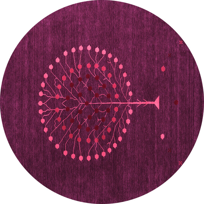 Round Abstract Pink Contemporary Rug, con1902pnk