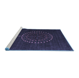 Sideview of Machine Washable Abstract Blue Contemporary Rug, wshcon1902blu
