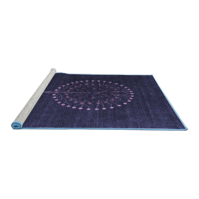 Sideview of Machine Washable Abstract Blue Contemporary Rug, wshcon1902blu