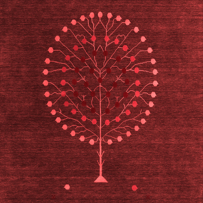 Machine Washable Abstract Red Contemporary Rug, wshcon1902red