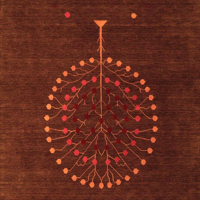 Abstract Orange Contemporary Rug, con1902org