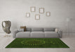 Machine Washable Abstract Green Contemporary Area Rugs in a Living Room,, wshcon1902grn