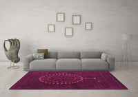 Machine Washable Abstract Pink Contemporary Rug, wshcon1902pnk