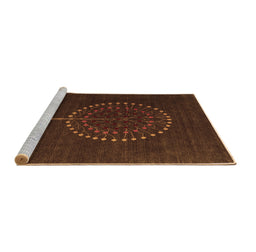 Sideview of Machine Washable Abstract Brown Contemporary Rug, wshcon1902brn
