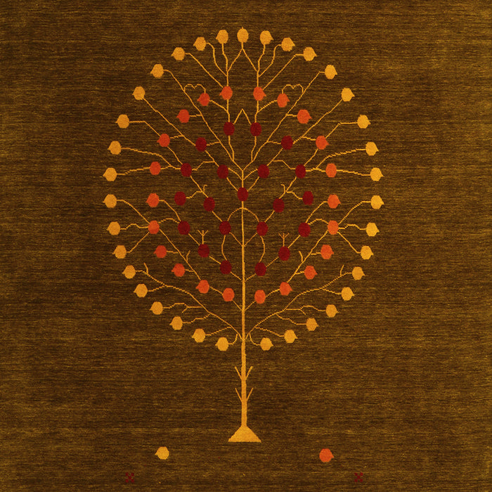 Abstract Yellow Contemporary Rug, con1902yw