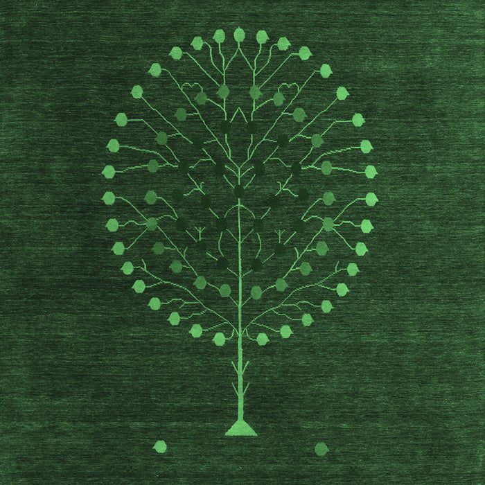 Machine Washable Abstract Emerald Green Contemporary Area Rugs, wshcon1902emgrn