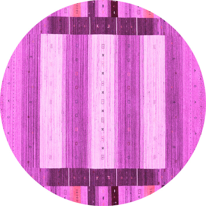 Round Abstract Pink Contemporary Rug, con1903pnk