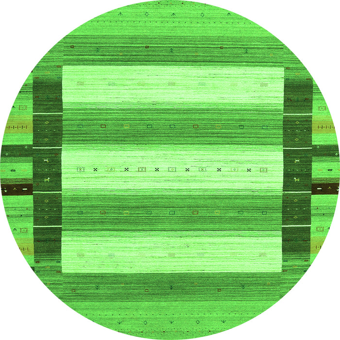 Square Abstract Green Contemporary Rug, con1903grn