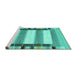 Sideview of Machine Washable Abstract Turquoise Contemporary Area Rugs, wshcon1903turq