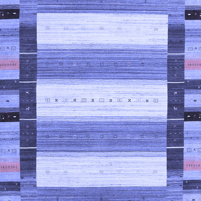 Machine Washable Abstract Blue Contemporary Rug, wshcon1903blu