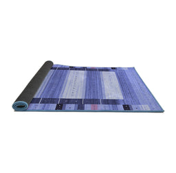 Sideview of Abstract Blue Contemporary Rug, con1903blu