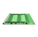 Sideview of Machine Washable Abstract Emerald Green Contemporary Area Rugs, wshcon1903emgrn