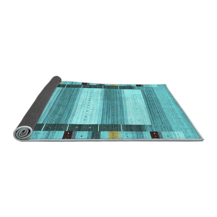 Sideview of Abstract Light Blue Contemporary Rug, con1903lblu