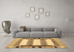 Machine Washable Abstract Brown Contemporary Rug in a Living Room,, wshcon1903brn