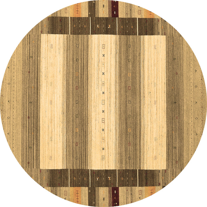 Round Abstract Brown Contemporary Rug, con1903brn