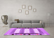 Machine Washable Abstract Purple Contemporary Area Rugs in a Living Room, wshcon1903pur