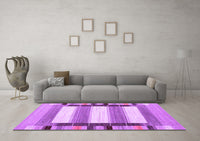 Machine Washable Abstract Purple Contemporary Rug, wshcon1903pur