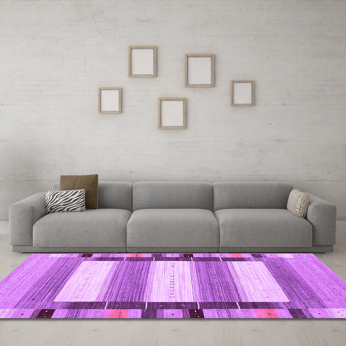 Machine Washable Abstract Purple Contemporary Area Rugs in a Living Room, wshcon1903pur