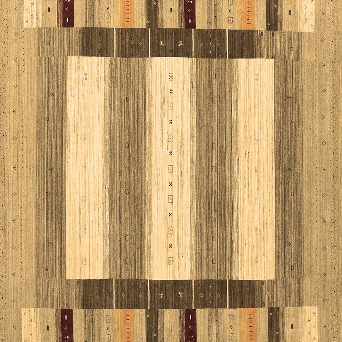 Square Abstract Brown Contemporary Rug, con1903brn