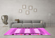 Machine Washable Abstract Pink Contemporary Rug in a Living Room, wshcon1903pnk