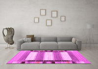 Machine Washable Abstract Pink Contemporary Rug, wshcon1903pnk