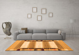 Machine Washable Abstract Orange Contemporary Area Rugs in a Living Room, wshcon1903org
