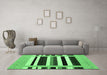 Machine Washable Abstract Emerald Green Contemporary Area Rugs in a Living Room,, wshcon1904emgrn