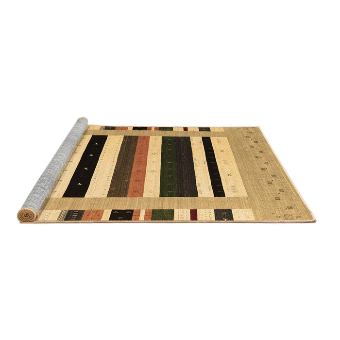 Sideview of Machine Washable Abstract Brown Contemporary Rug, wshcon1904brn