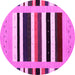 Round Machine Washable Abstract Pink Contemporary Rug, wshcon1904pnk