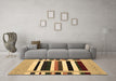 Machine Washable Abstract Brown Contemporary Rug in a Living Room,, wshcon1904brn