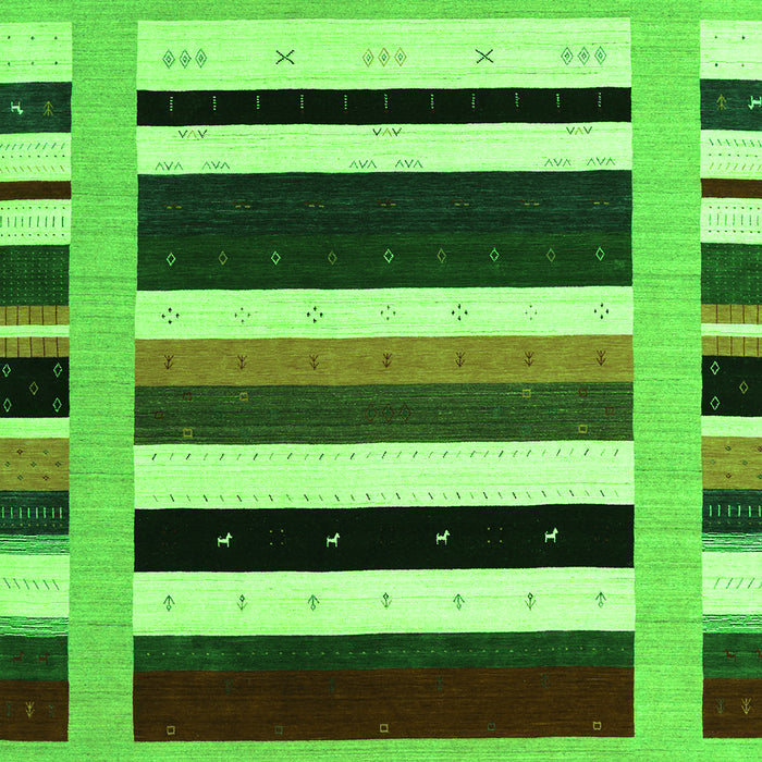 Serging Thickness of Machine Washable Abstract Green Contemporary Area Rugs, wshcon1904grn