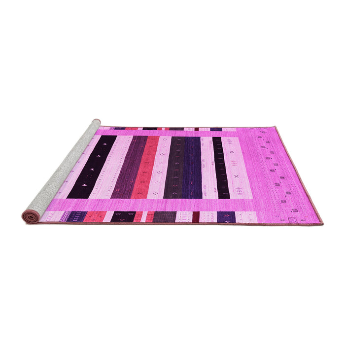 Sideview of Machine Washable Abstract Pink Contemporary Rug, wshcon1904pnk