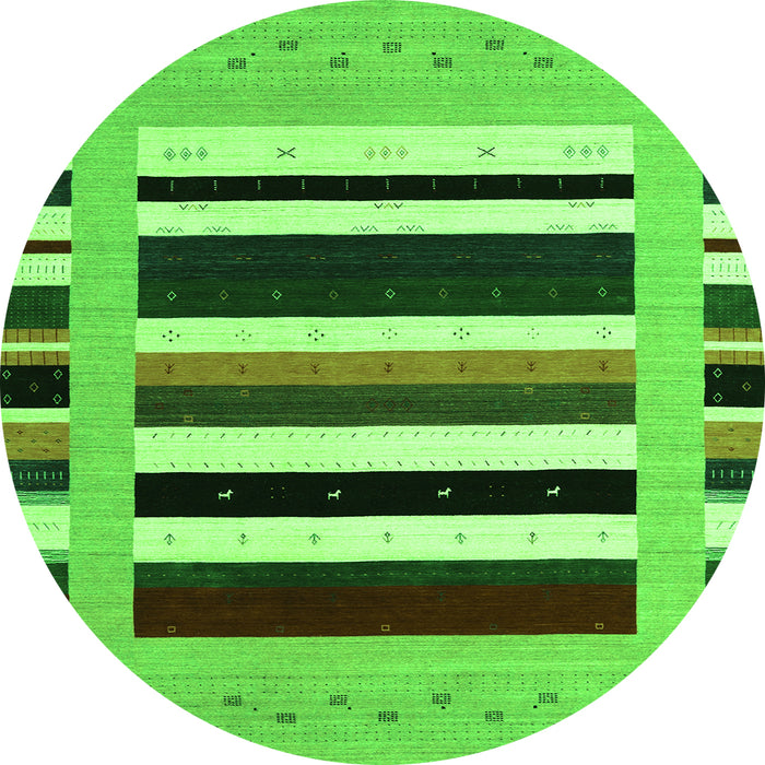 Machine Washable Abstract Green Contemporary Area Rugs, wshcon1904grn