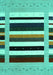 Machine Washable Abstract Turquoise Contemporary Area Rugs, wshcon1904turq