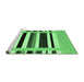 Sideview of Machine Washable Abstract Emerald Green Contemporary Area Rugs, wshcon1904emgrn