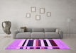 Machine Washable Abstract Purple Contemporary Area Rugs in a Living Room, wshcon1904pur