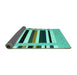 Sideview of Abstract Turquoise Contemporary Rug, con1904turq