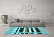 Machine Washable Abstract Light Blue Contemporary Rug in a Living Room, wshcon1904lblu