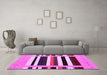 Machine Washable Abstract Pink Contemporary Rug in a Living Room, wshcon1904pnk