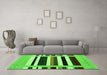 Machine Washable Abstract Green Contemporary Area Rugs in a Living Room,, wshcon1904grn