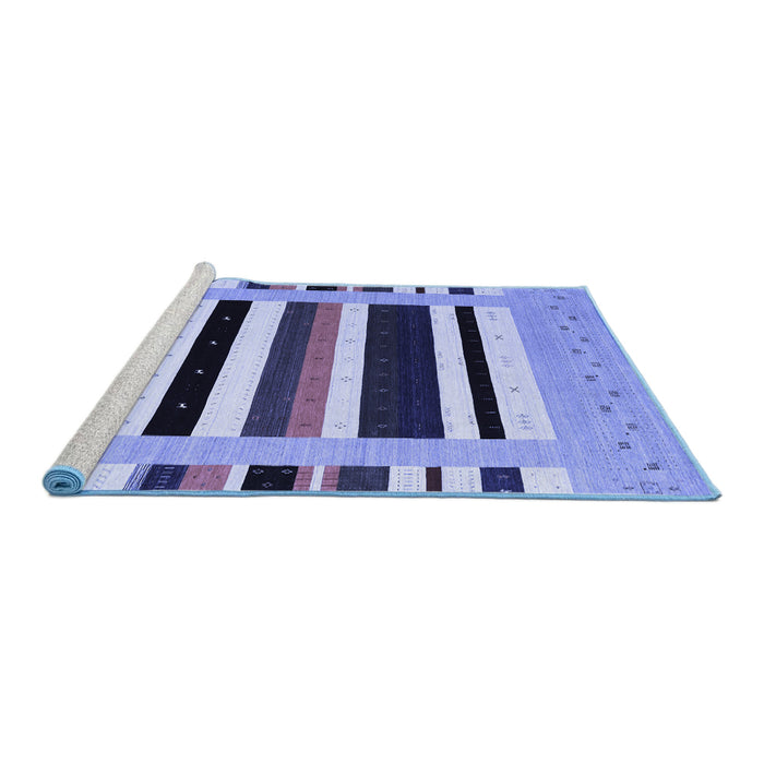 Sideview of Machine Washable Abstract Blue Contemporary Rug, wshcon1904blu