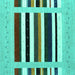 Square Machine Washable Abstract Turquoise Contemporary Area Rugs, wshcon1905turq