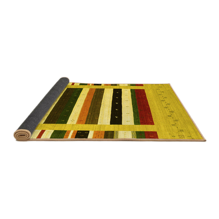 Sideview of Abstract Yellow Contemporary Rug, con1905yw