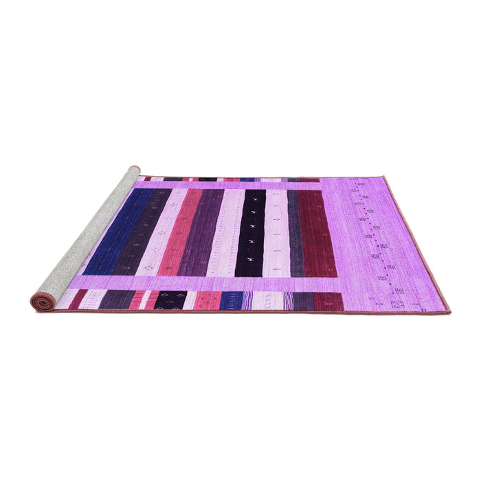Sideview of Machine Washable Abstract Purple Contemporary Area Rugs, wshcon1905pur